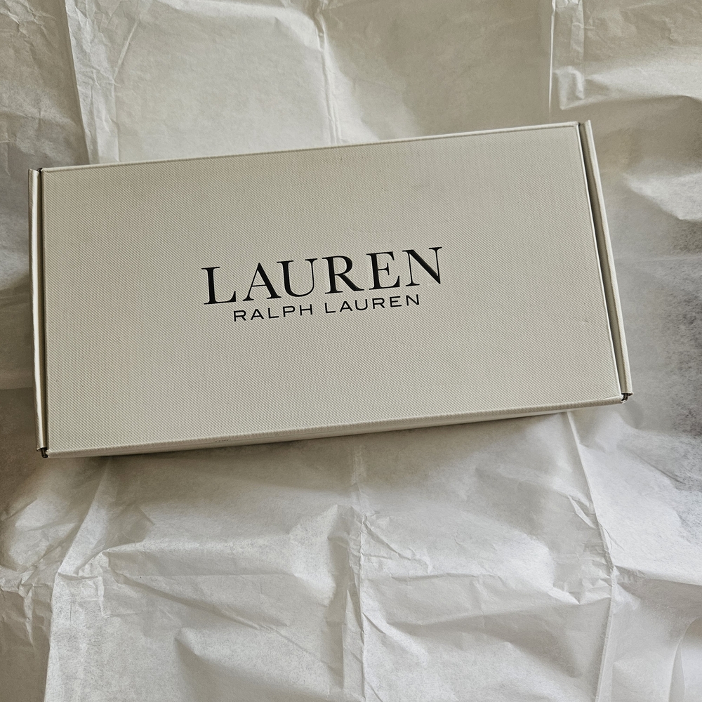 Lauren Ralph Lauren Jayna Red Leather Ballet Flats with Bow Detail - Picture 5 of 6